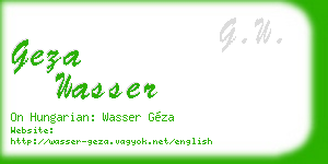 geza wasser business card