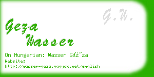 geza wasser business card